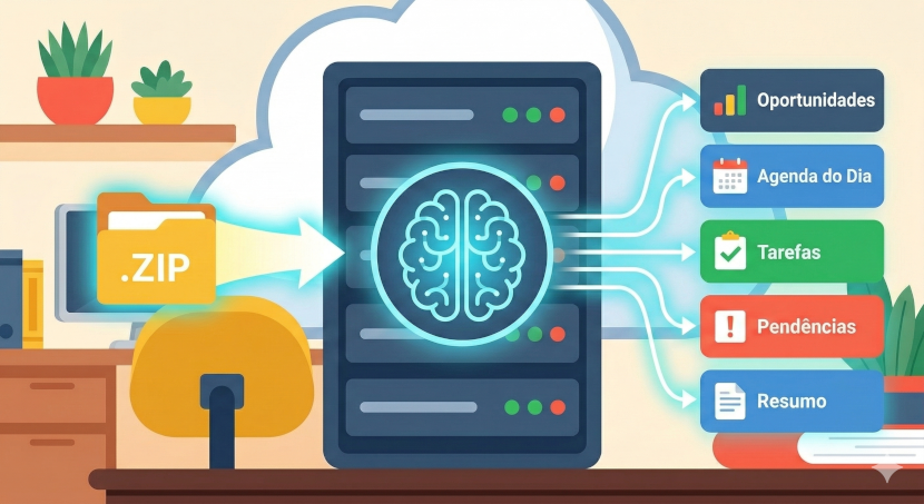 Fluxo em nuvem, envio do ZIP